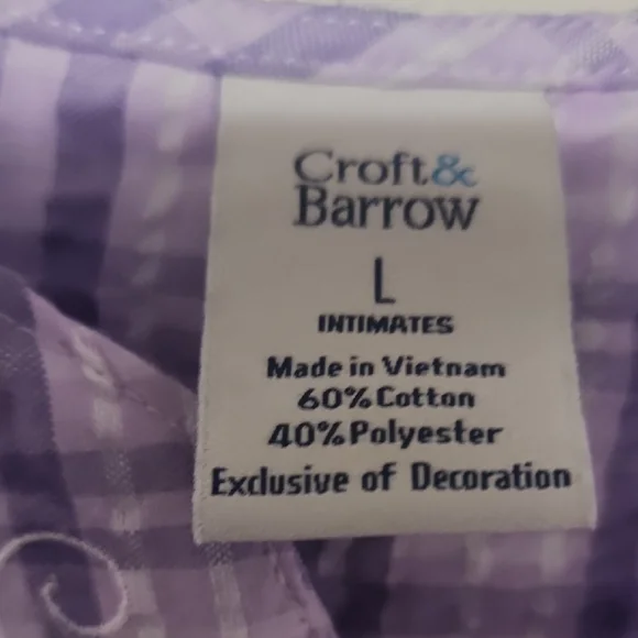Croft & Barrow Lavender Plaid Mumu - Picture 5 of 9